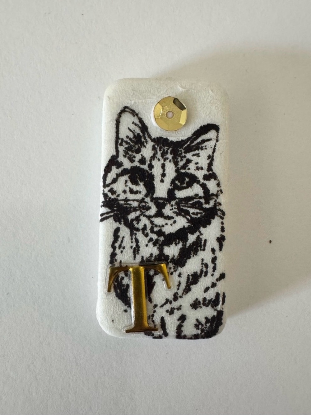Domino Cat Magnet w/ Initial